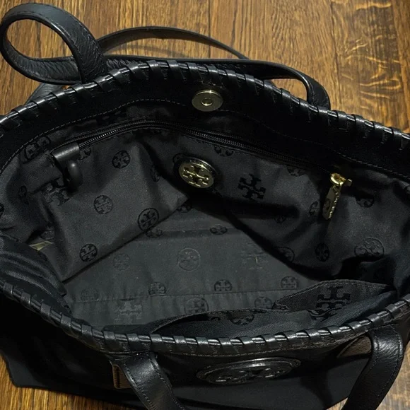 Tory Burch Black Tote with Braided Trim - Picture 3 of 7